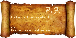 Pitsch Fortunát névjegykártya
